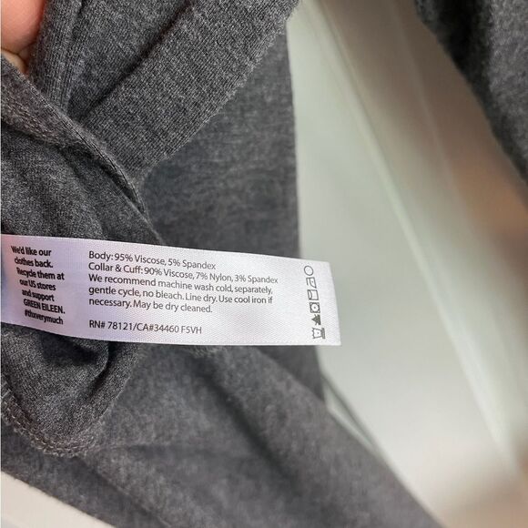 New Eileen Fisher, gray turtleneck, long sleeve oversized tunic sweater dress - Picture 3 of 5